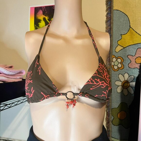 Victoria’s Secret Pink Coral Reef Triangle Beaded Bikini Top - Picture 6 of 6